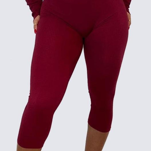 Classic Ribbed Leggings | BURGANDY HAZE