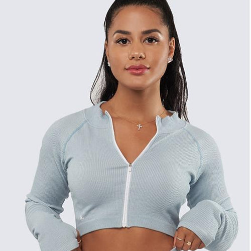 Classic Ribbed Jacket | SUMMER SKY