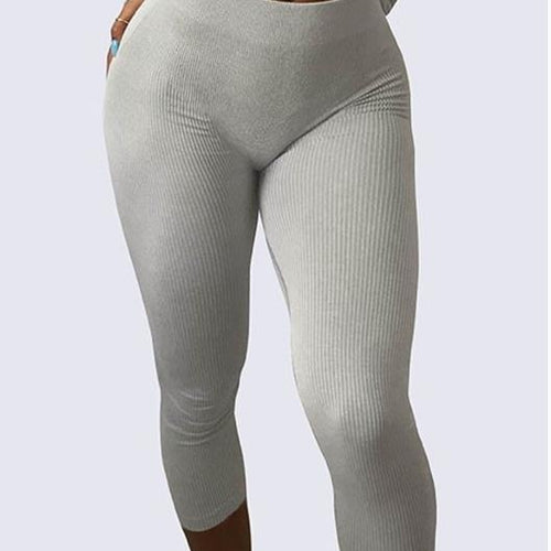 Classic Ribbed Leggings | MARBLE GRAY