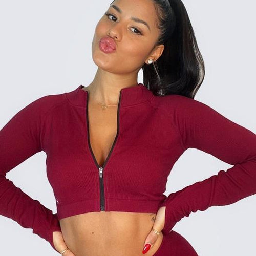 Classic Ribbed Jacket | BURGANDY HAZE